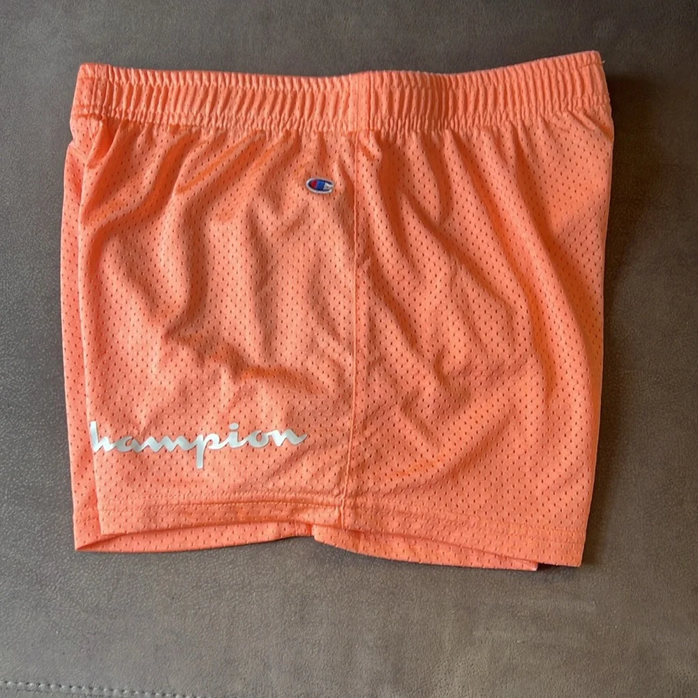 Champion running & basketball shorts, Bright orange, athletic mesh shorts - Picture 4 of 5